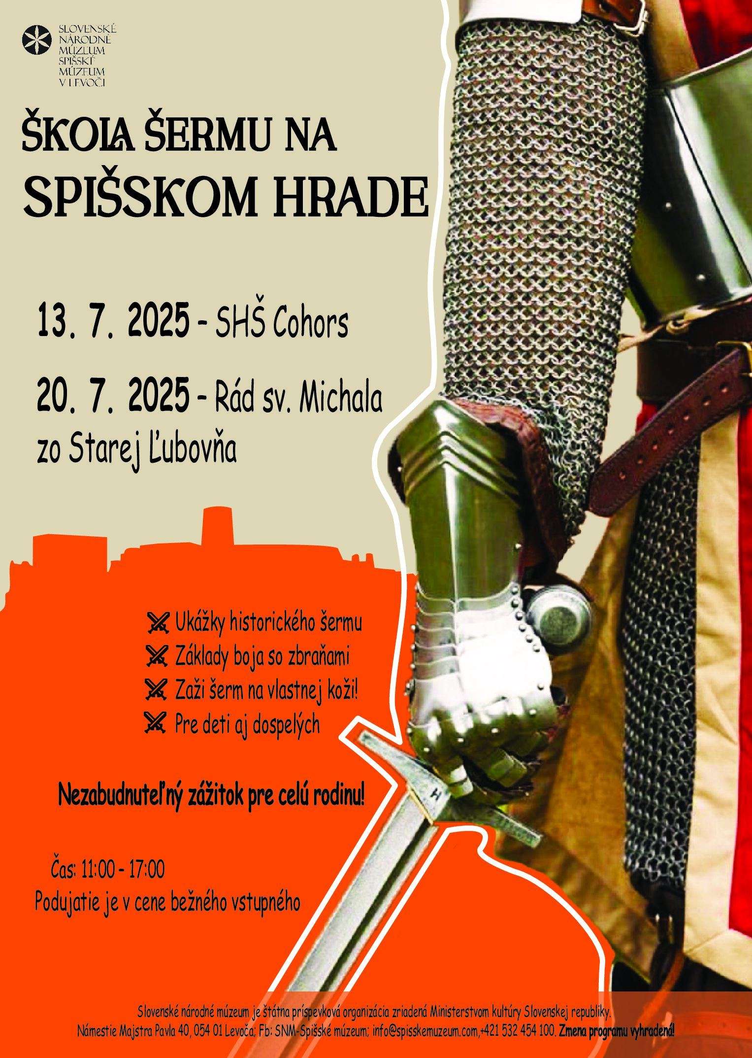 Pozývame do Školy šermu na Spišskom hrade