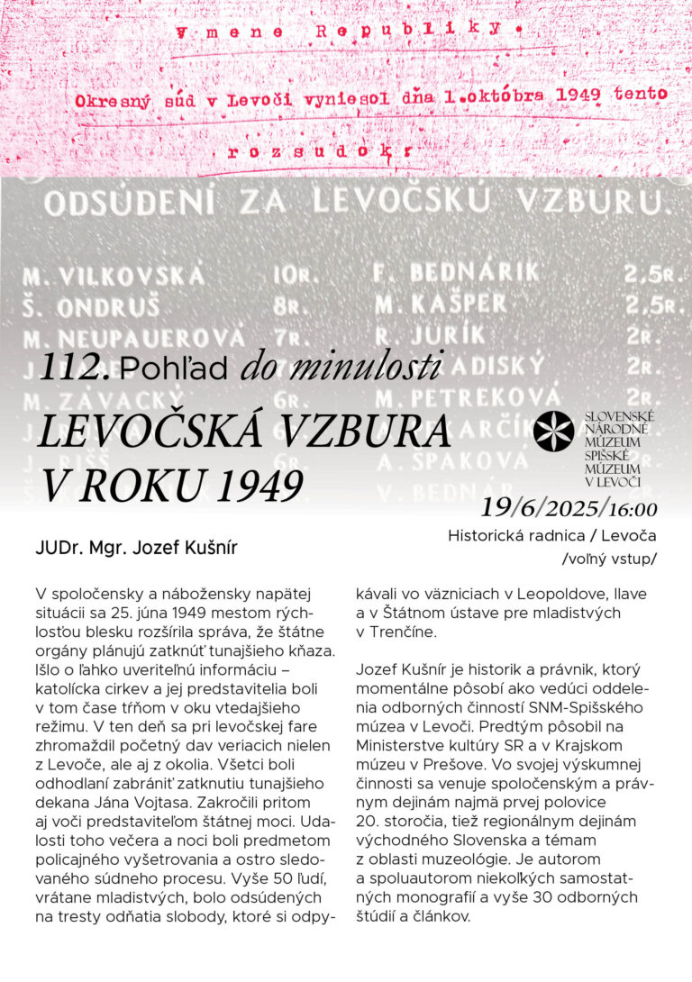 Pozývame vás na 112. pohľad do minulosti