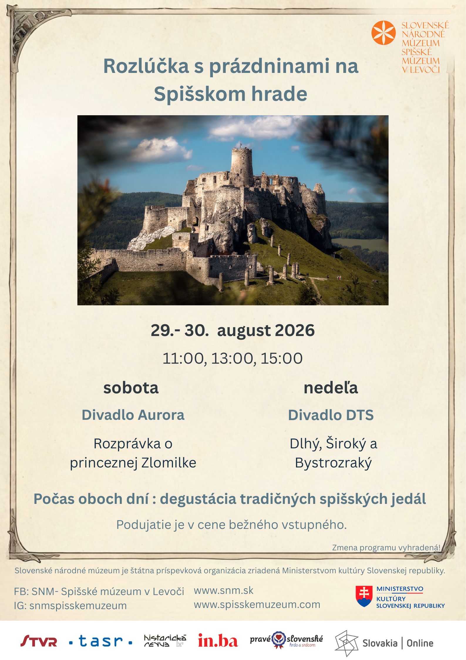 Rozlúčka s prázdninami na Spišskom hrade